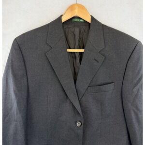 Lauren Ralph Lauren Men's Dark Gray Blazer Vintage 100% Wool 42S Made In Canada